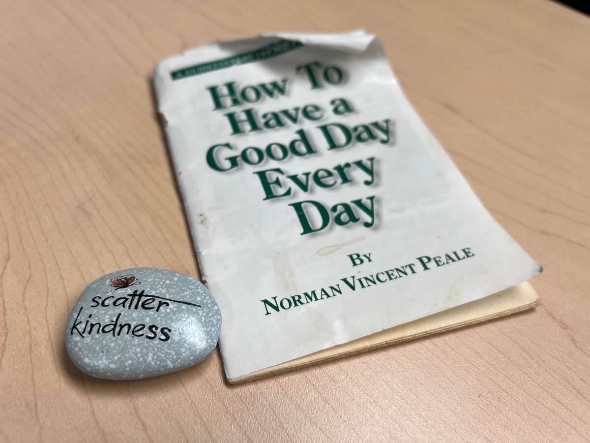 The Norman Vincent Peale booklet was among a small box of belongings left behind by Virginia Golden's brother, Stephen, who committed suicide. Her father also took his own life and Golden focused on removing the stigma of mental illness at Equinox. 