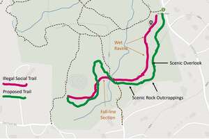 The trail plan for the new Bradley Park official trail per Dave Francefort of FCNEMBA.
