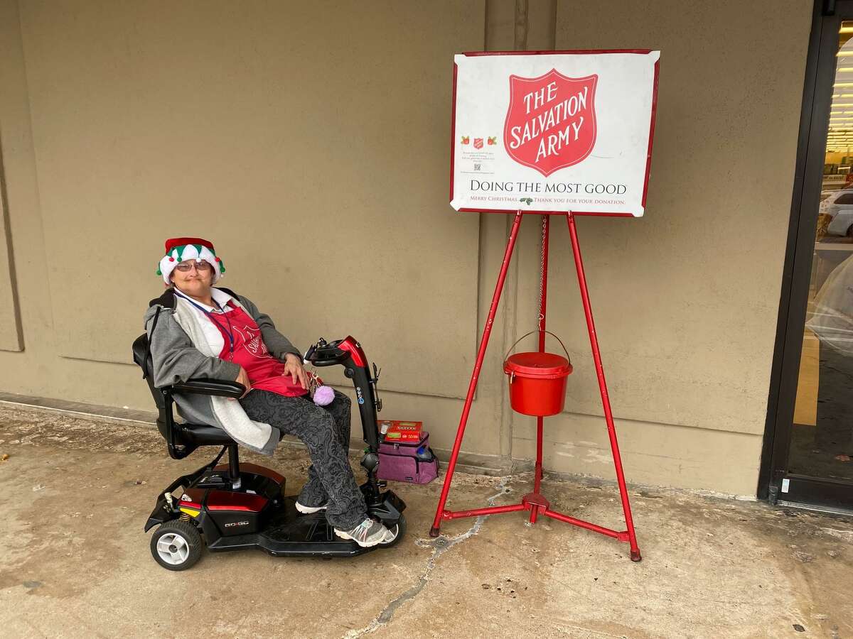 Dorothy Barriett is in her fifth year of ringing the bell for the Salvation Army at Conroe's Hobby Lobby. She said she looks forward to ringing the bell all year and especially enjoys the children.