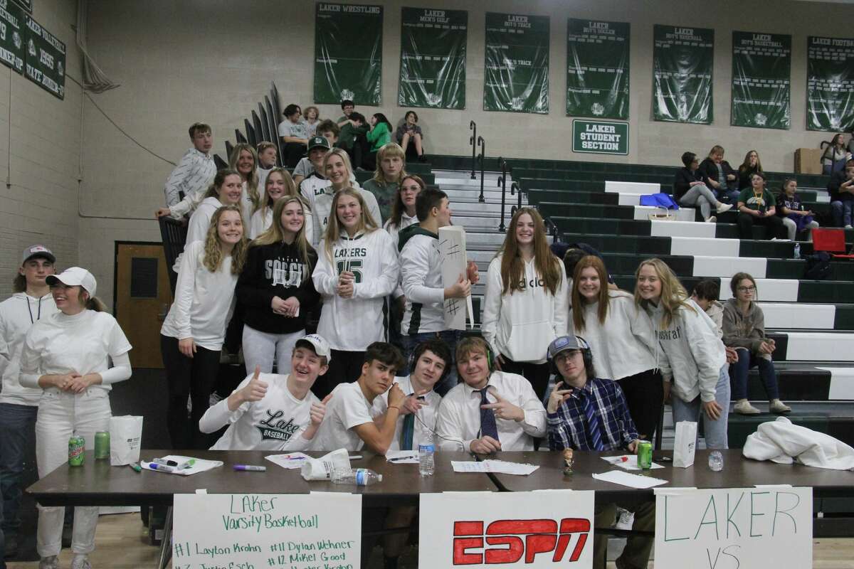 The Laker Student Section cheers on the Lakers to victory Tuesday night, Dec. 14.