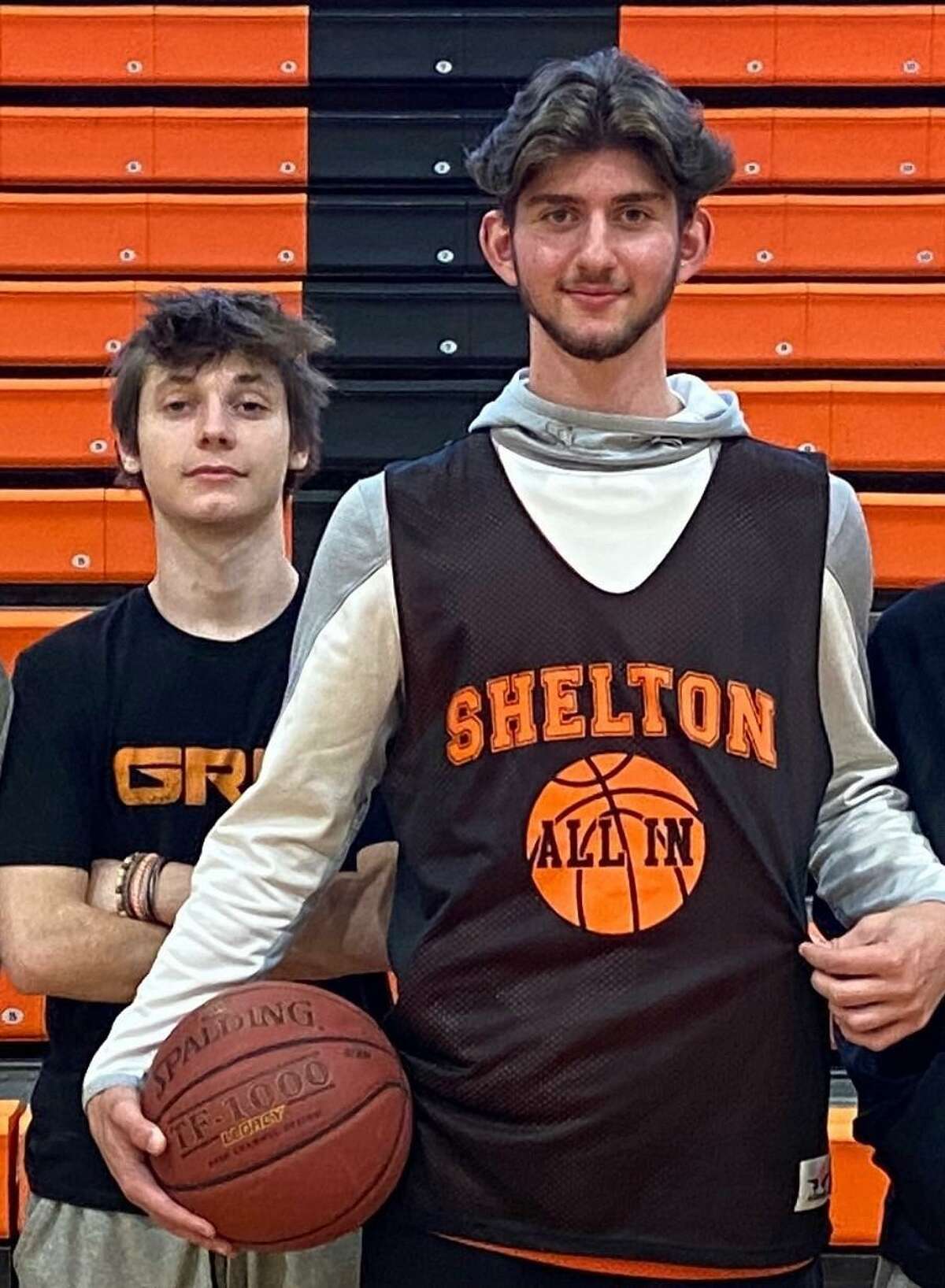 Dylan Camp and Vinny DeFeo are Shelton’s boys’ basketball captains.