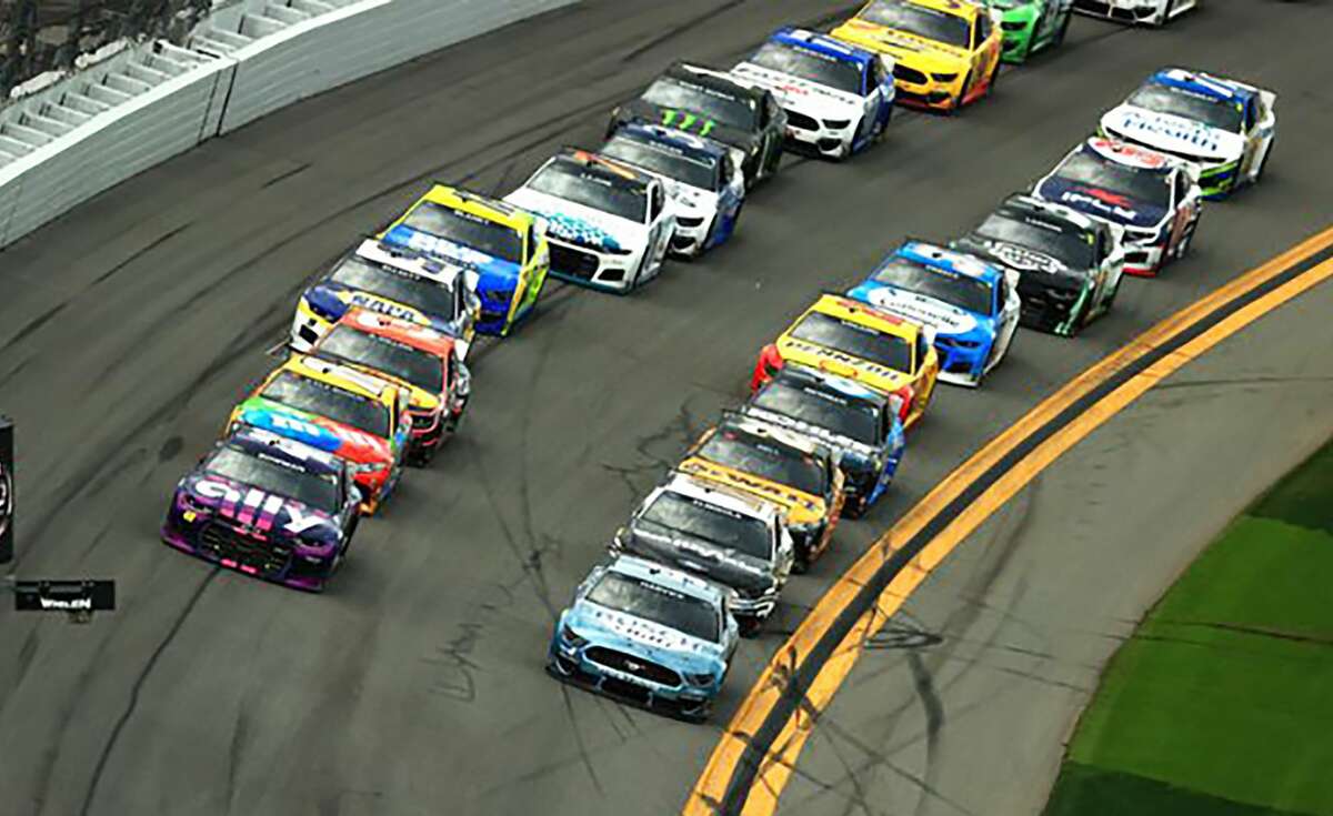 Cars head for the first turn at a recent Daytona 500 NASCAR race. The first NASCAR Cup Series race at World Wide Technology Raceway in Madison is set for June 5.