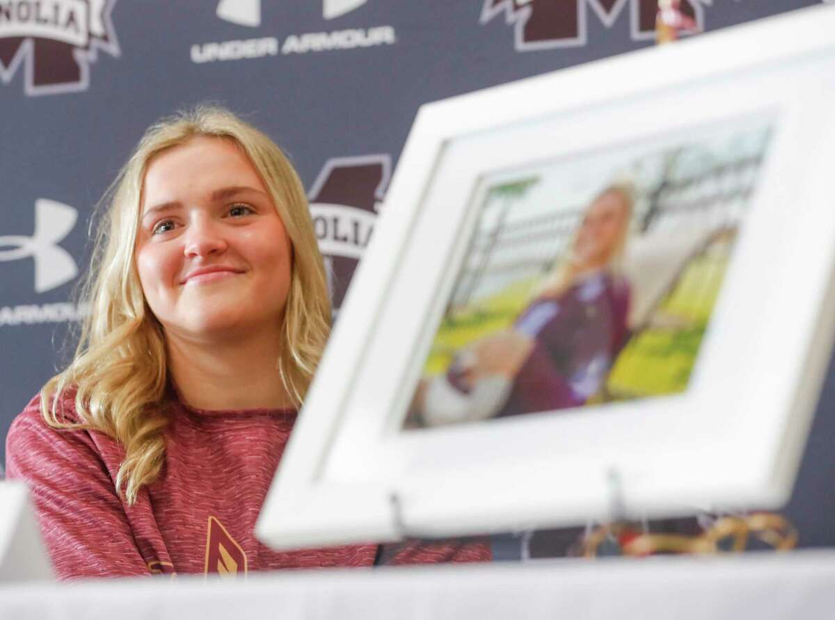 Brynn Botkin signed to play volleyball for the University of Louisiana-Monroe during a signing ceremony at Magnolia High School, Wednesday, Dec. 15, 2021, in Magnolia.