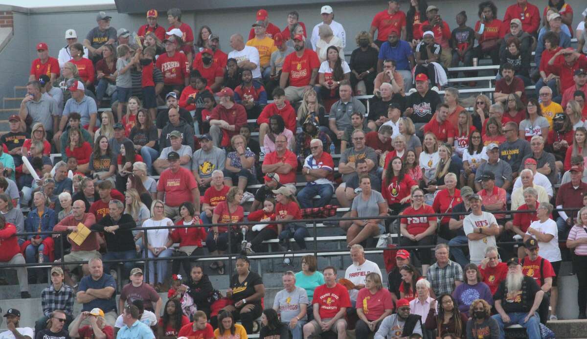 From the first game of the season (above) to now, Ferris fans have faithfully been following the Bulldogs.