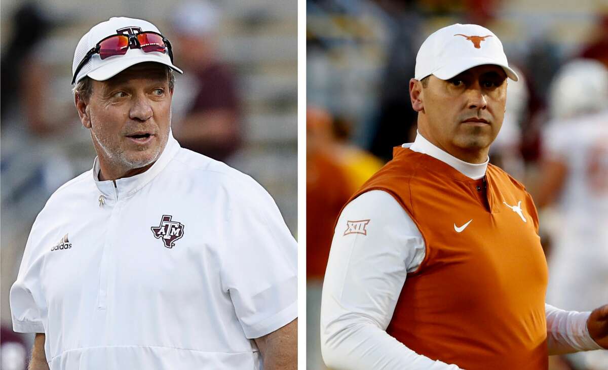 Texas A&M's Jimbo Fisher (left) and Texas' Steve Sarkisian both have Top 5 recruiting classes so far.