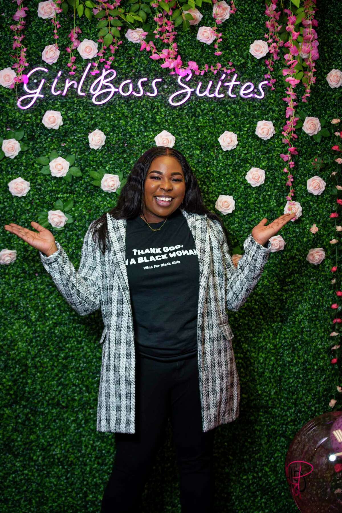 Tierra Smith, who started a new media company called Wins for Black Girls, is hosting a pop-up market called Black Women Marketplace that will be holding a holiday market this weekend. Photographed at GirlBoss Suites, a co-working space where Smith does much of her work, Wednesday, Dec. 15, 2021, in Houston.