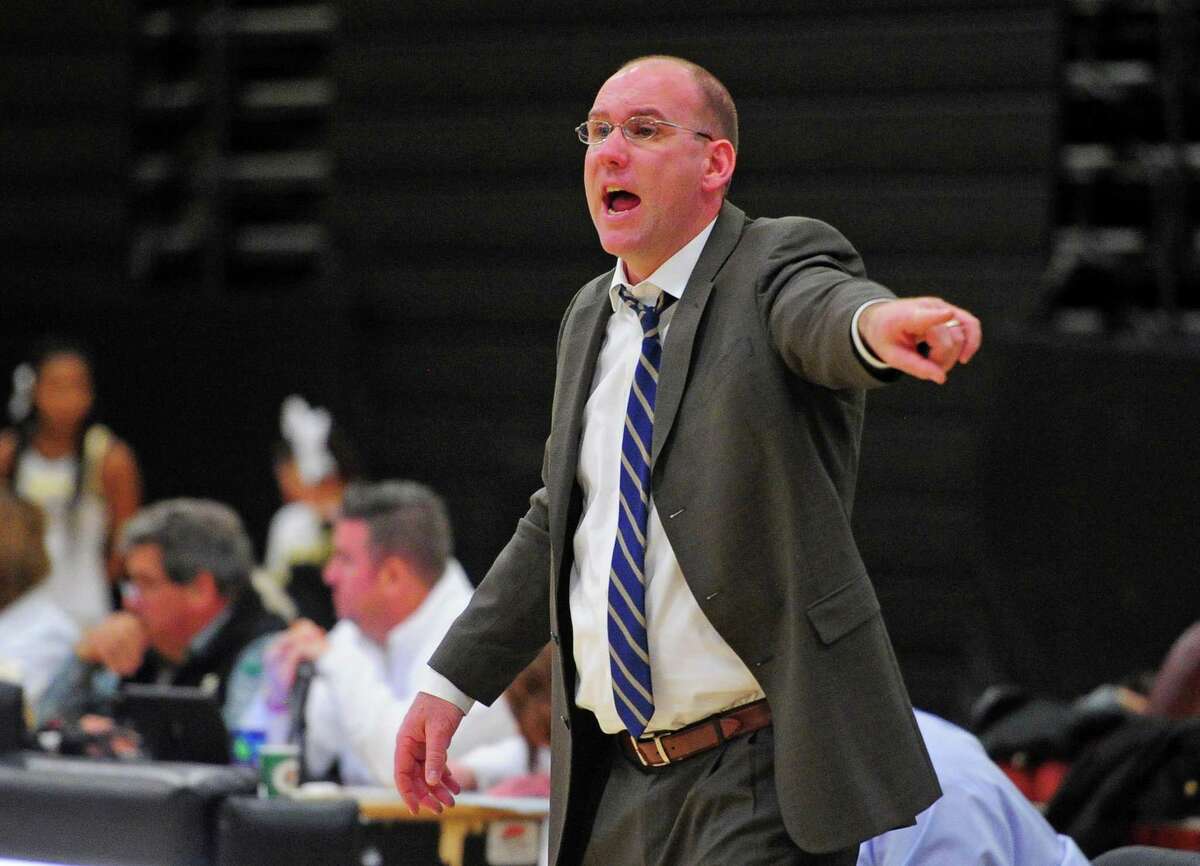 Boys basketball action between Trumbull and Staples in Trumbull, Conn., on Friday Jan. 17, 2020. Staples Head Coach: Colin Devine.