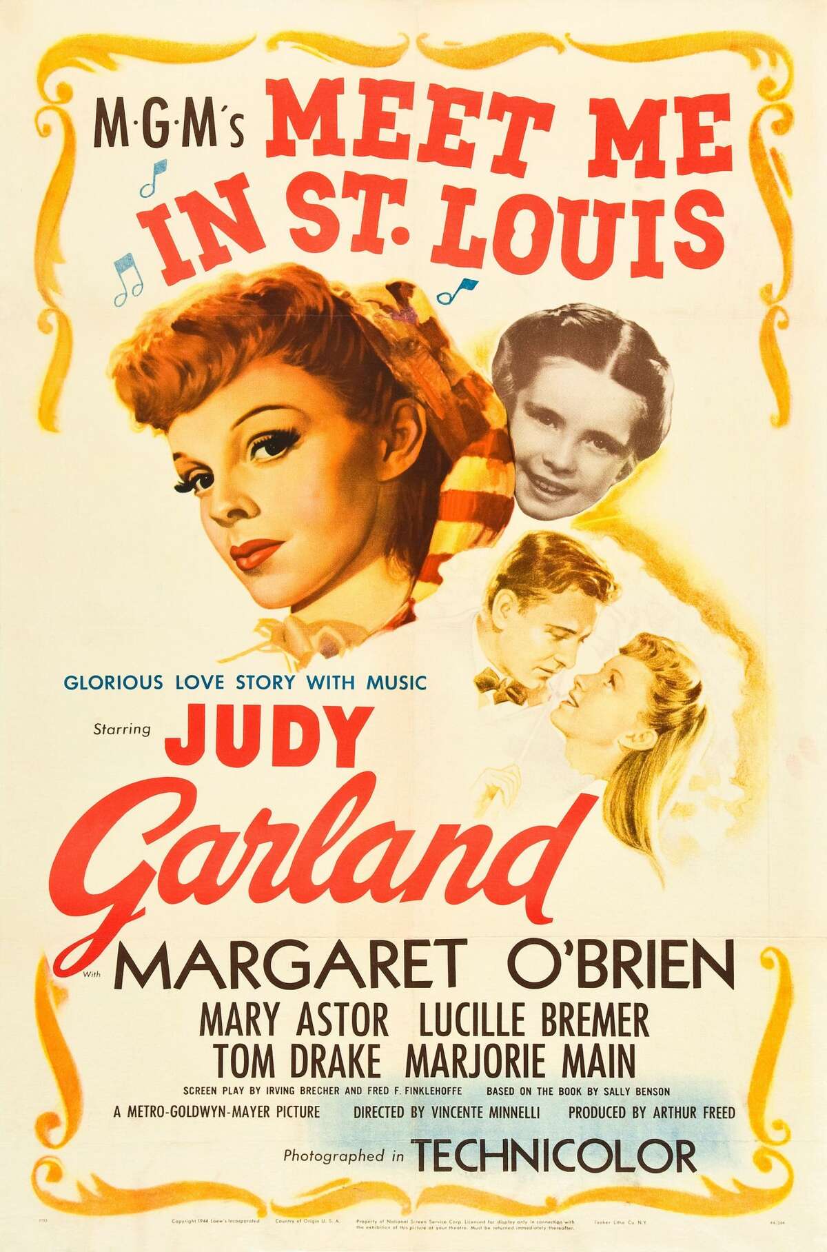 "Meet Me In St. Louis" stars Judy Garland and tells the story of the Smith family living in St. Louis leading up to the 1904 World's Fair.