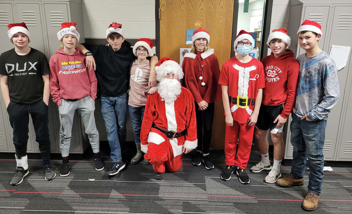 On Wednesday, Dec. 15, Reed City Middle School students showed their Christmas spirit. Fifth graders dressed like reindeer, sixth graders like elves, seventh graders like candy canes, and eigth graders like Santa Claus.