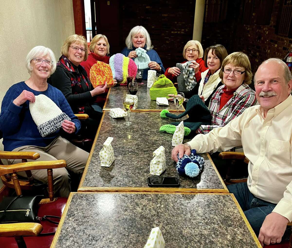 Friendly Hands Food Bank received a collection of handmade hats, scarves, mittens and blankets from the Elks Club Knitters.