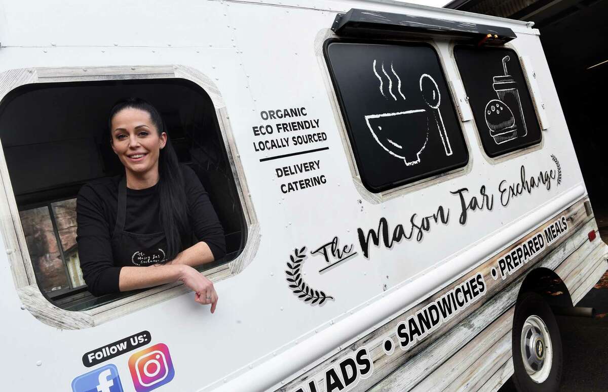 Marissa Vaspasiano, owner of the Mason Jar Exchange, is photographed in her food truck in North Haven.
