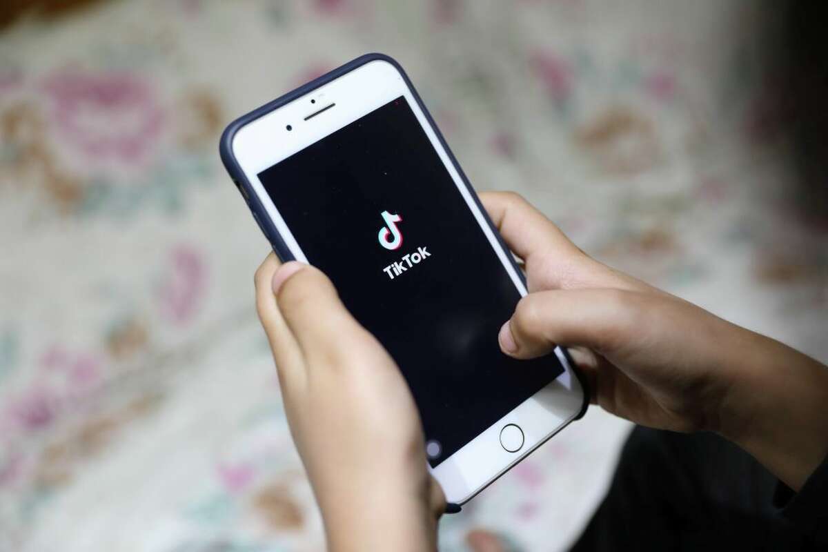 CAIRO, Dec. 1, 2020 -- Photo taken on Dec, 1, 2020 shows a mobile phone running the TikTok app in Cairo, Egypt. TO GO WITH "Interview: How TikTok works to connect creative talents with relevant industries" (Xinhua/Ahmed Gomaa via Gerrt) (Xinhua/Ahmed Gomaa via Getty Images)