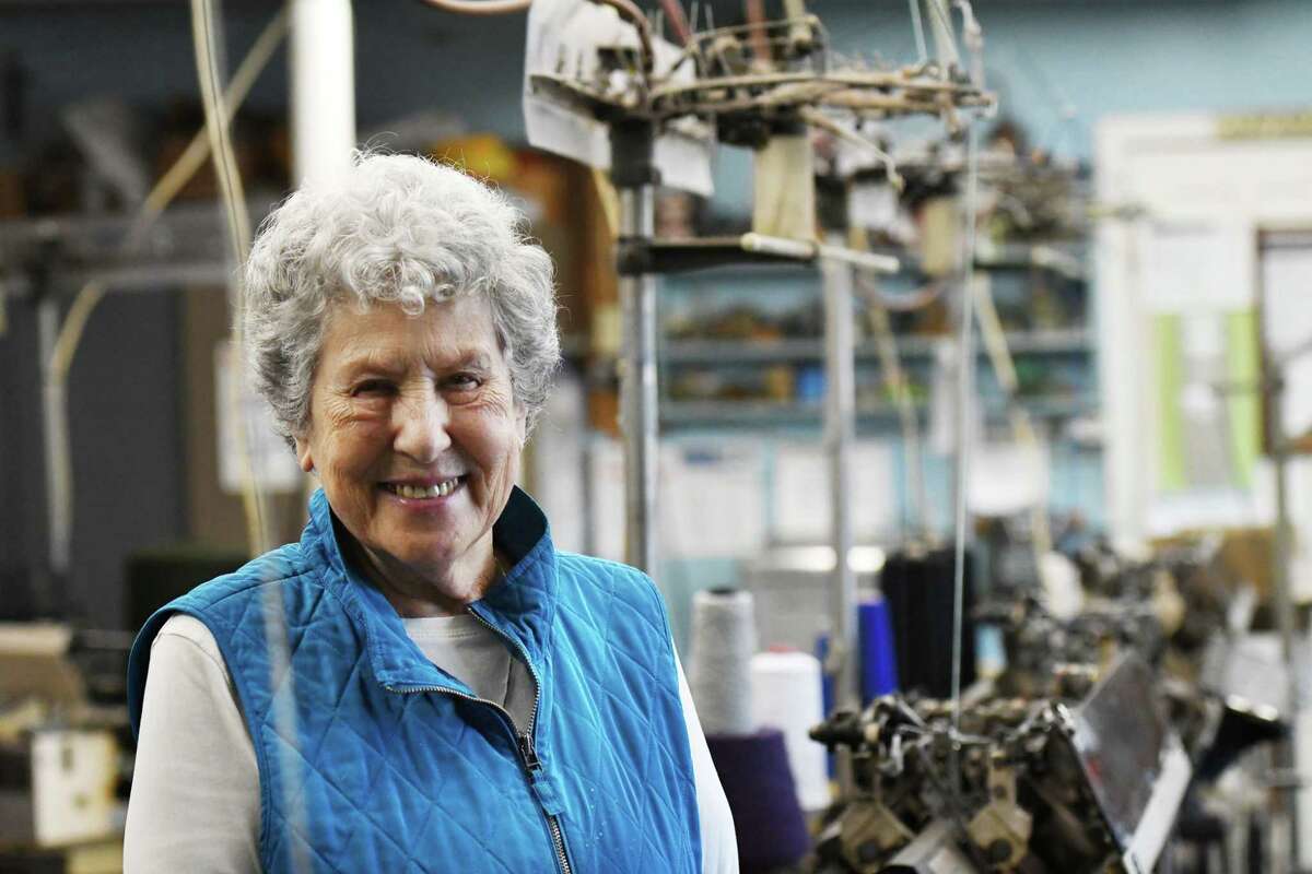 Nancy Newberry, owner of Newberry Knitting Company, at her manufacturing facility on Friday, Dec. 17, 2021, on Curry Road in Rotterdam, N.Y.