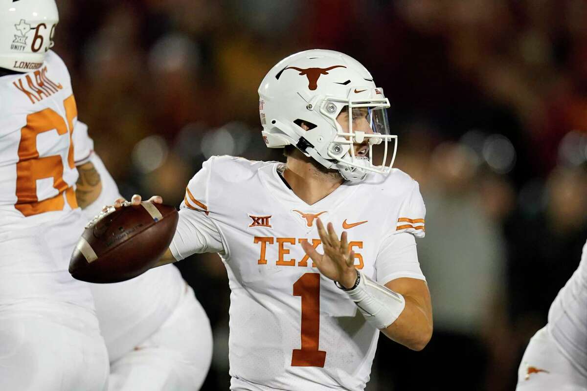 Hudson Card, passing against Iowa State, is still in the mix at Texas.