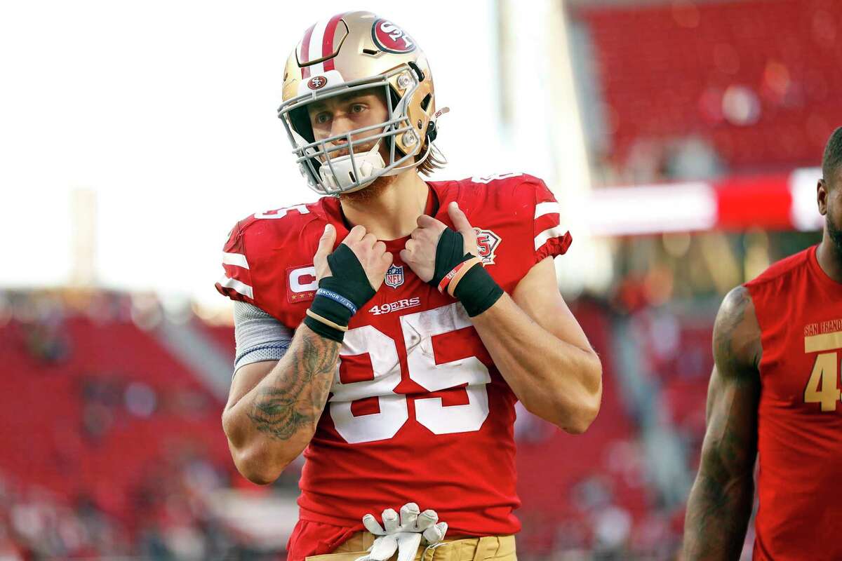 Tight end George Kittle and the 49ers will face the Falcons at Levi’s Stadium at 1 p.m. Sunday. ( Channel: 5Channel: 13Channel: 46