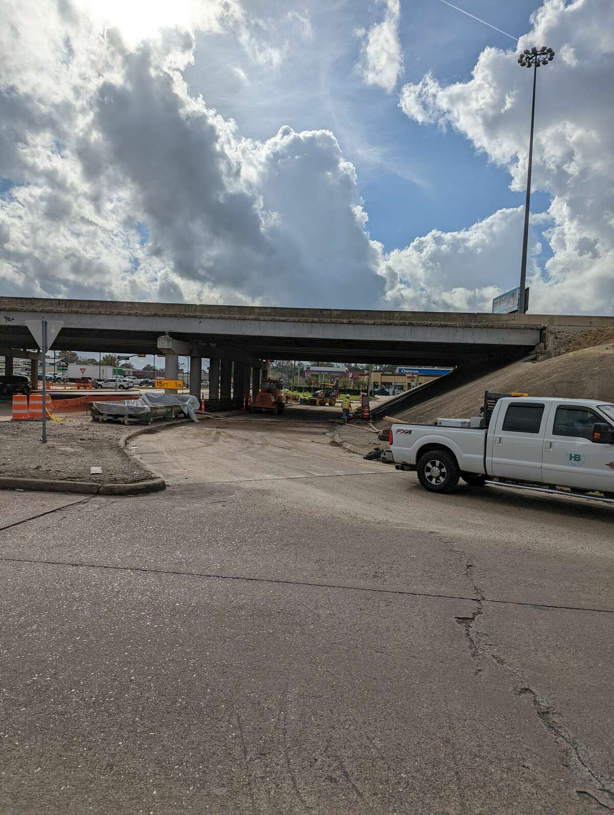 Contractors are on the final leg of shoring up overpass support at the Lucas overpass on Eastex Freeway, which will provide a new third lane from Texas 105 to Interstate 10.