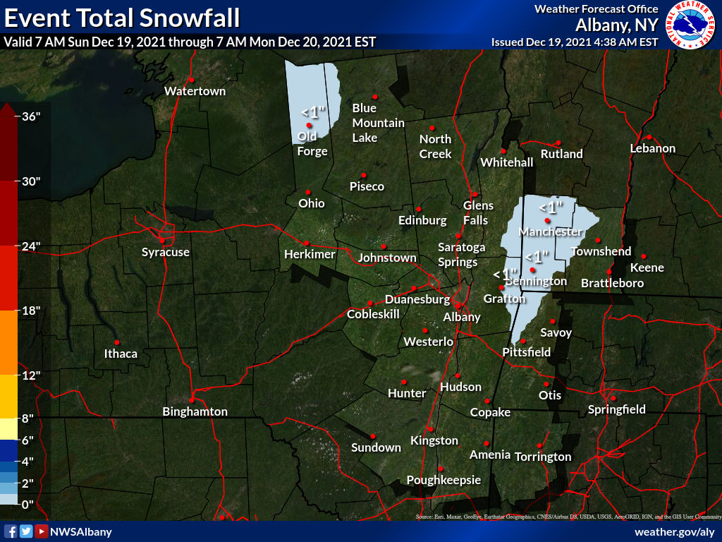 Snow forecast for the Capital Region and Hudson Valley