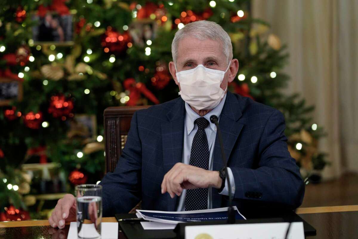 National Institute of Allergy and Infectious Diseases Director Anthony Fauci attends a meeting with President Joe Biden and members of the COVID-19 Response Team at the White House in Washington, D.C. on Dec. 9, 2021. (Yuri Gripas/Abaca Press/TNS)