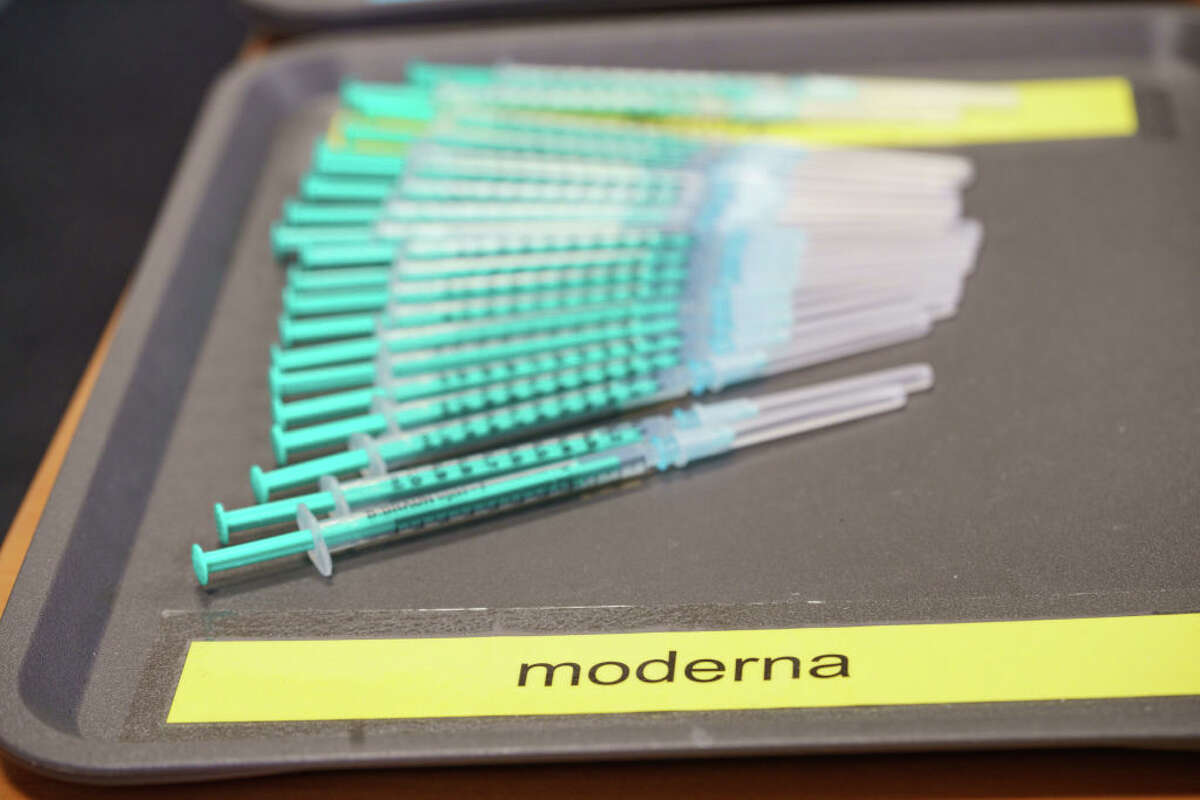 Prepared syringes with the vaccine from Moderna are ready. (Photo by Frank Rumpenhorst/picture alliance via Getty Images)