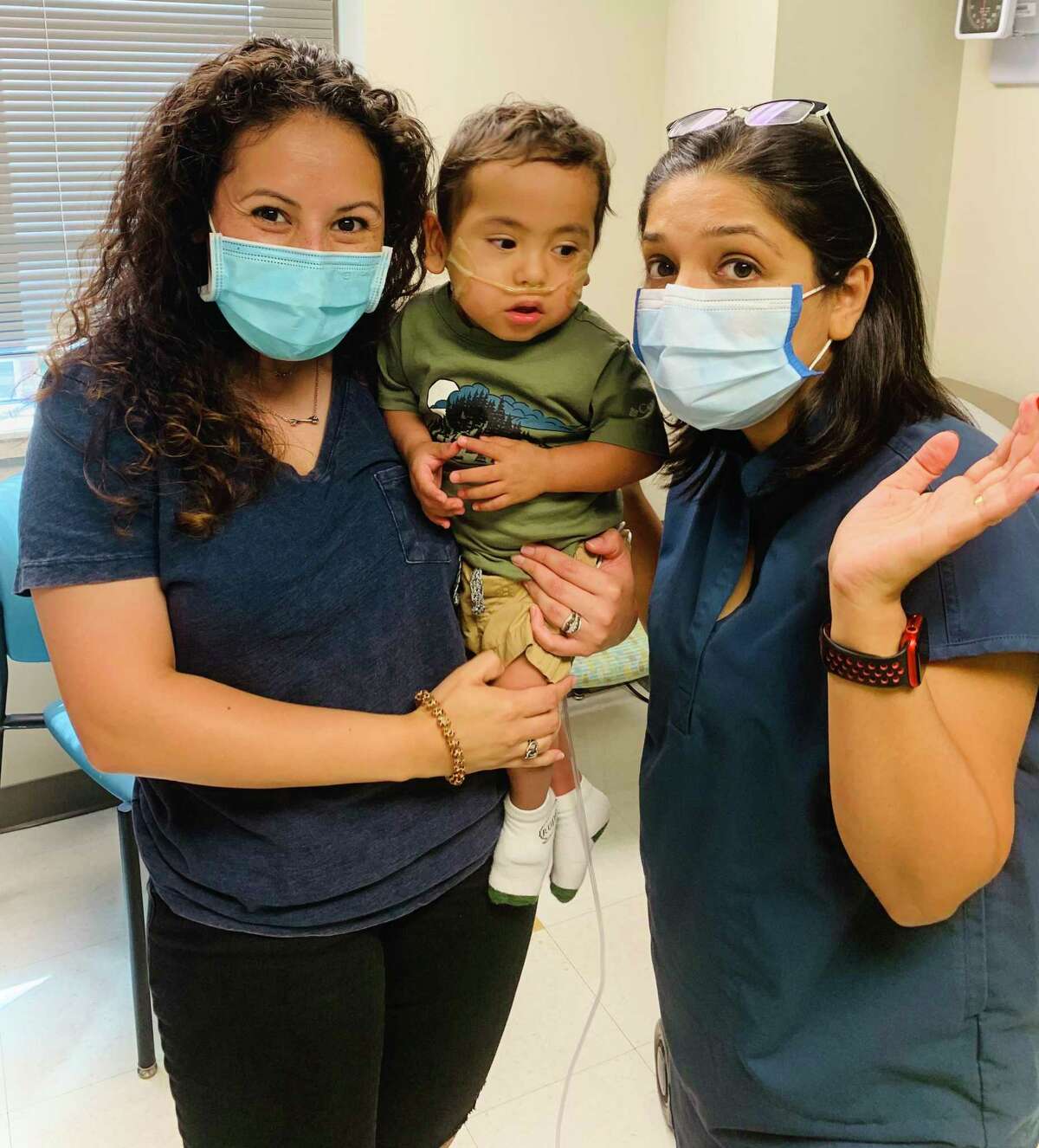 Noah Ordaz with Fatima Boricha, a pediatrician with McGovern Medical School at UTHealth Houston and UT Physicians who is also affiliated with Children’s Memorial Hermann Hospital.