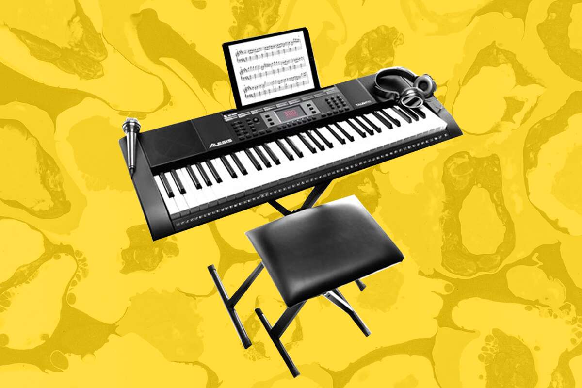 The Alesis Talent 61-Key Portable Keyboard with Built-In Speakers ($49) from Walmart. 
