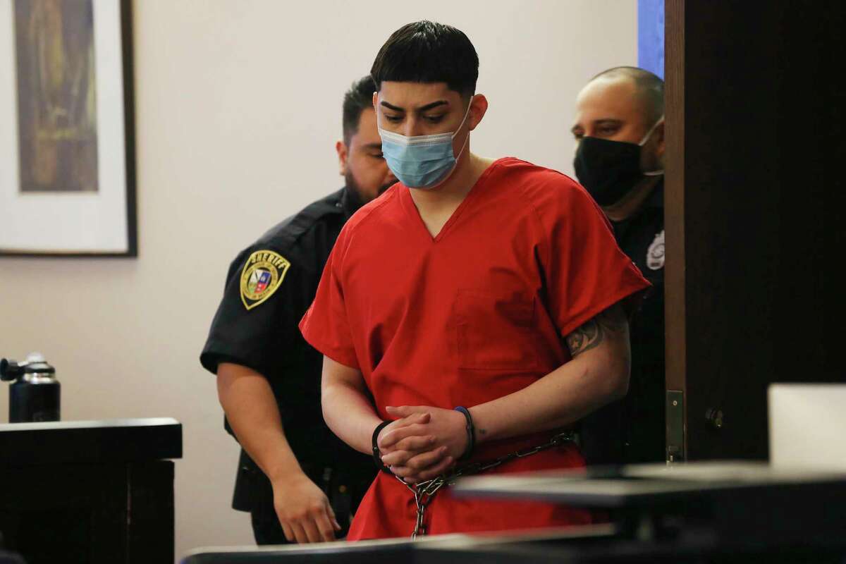Miguel Gutierrez, 27, enters the courtroom before he is sentenced Monday to life in prison for killing 11-month-old Xzavier Cortez.