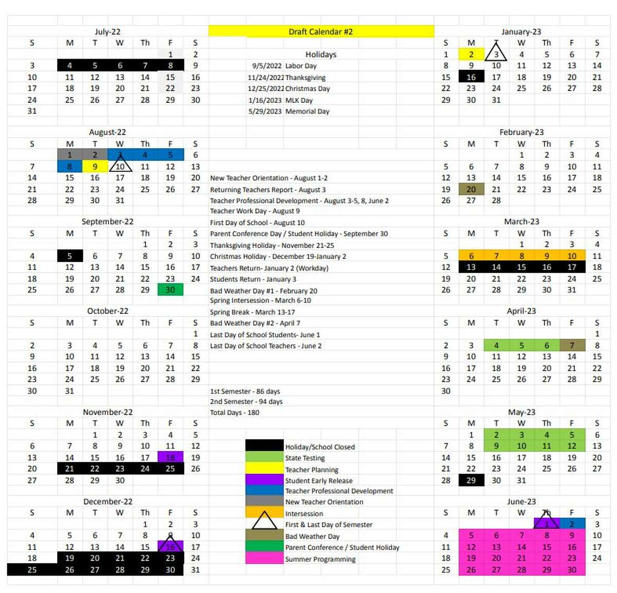 MISD presents options for school calendar