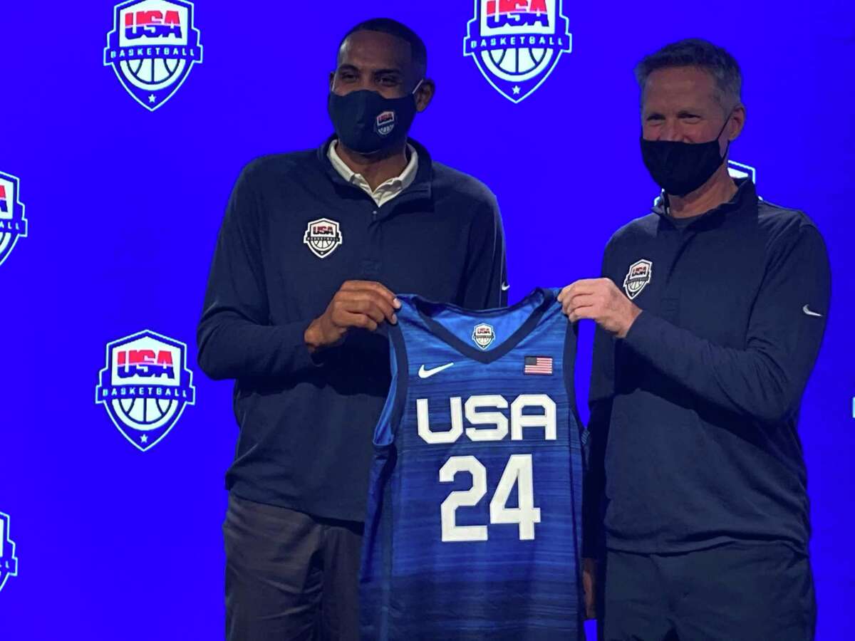 USA Basketball's Grant Hill (left) officially named Steve Kerr (right) as men's national team head coach on Monday.