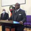 The Rev. Boise Kimber called for an immediate change of leadership at the New Haven Police Department Monday.