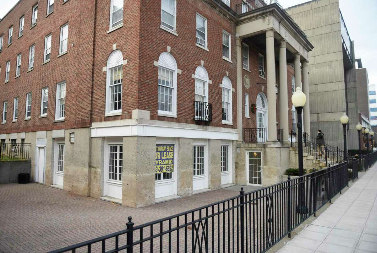 The future site of a comedy club at 422 Summer St. in Stamford, Conn. Wednesday, Dec. 15, 2021. The bottom left space and patio of the old YWCA building is being converted into a comedy club, according to DSSD President David Kooris.