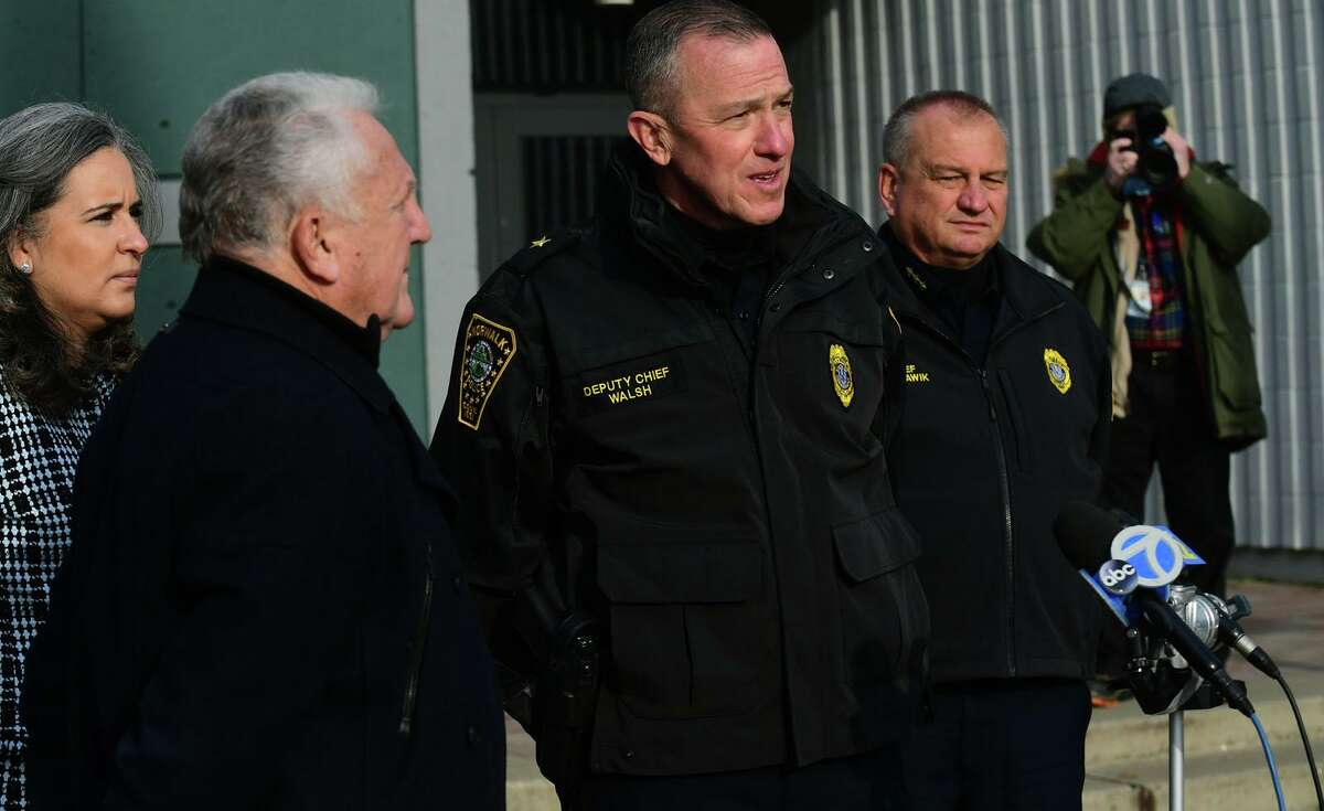 Deputy Chief James Walsh (third from left) is one of the members of the new Norwalk Public Schools safety task force formed by Superintendent Alexandra Estrella. The task force held its first meeting on Dec. 1.