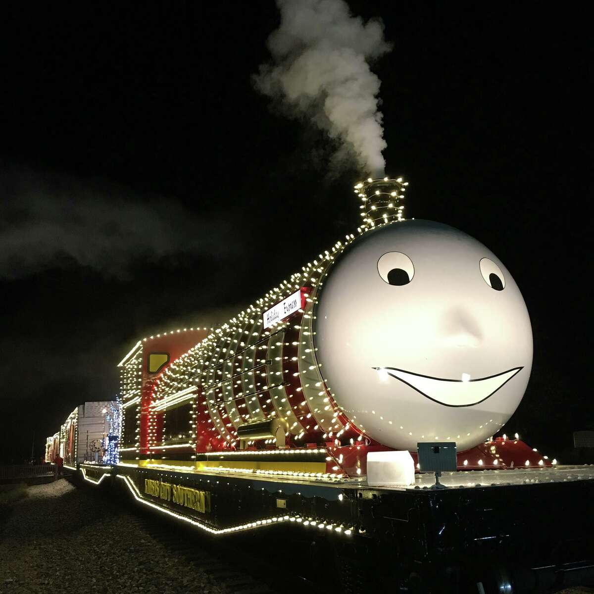 Pictured is the Kansas City Southern Holiday Express train, which did not run for the second straight holiday due to COVID-19. However, the fundraiser it does run with raised $280,000 to benefit The Salvation Army in 21 communities, including Laredo.