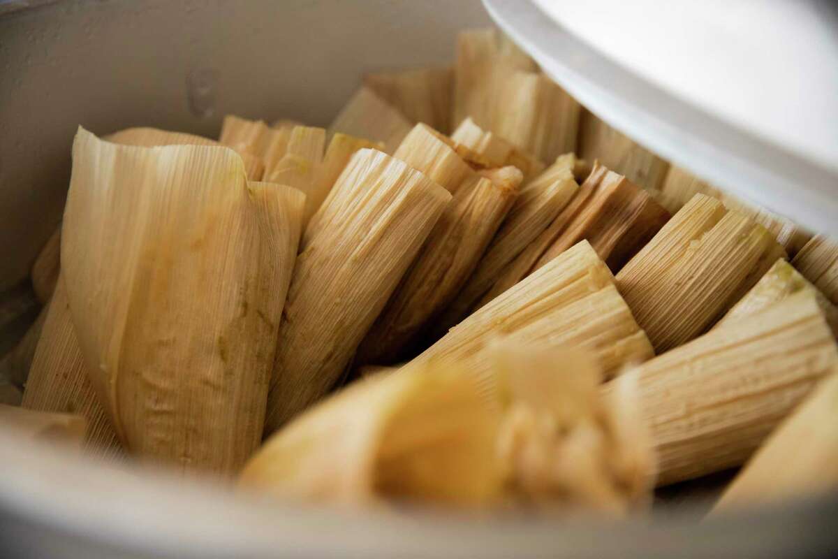 The tamales being cooked by Victoria Medina at her home, Thursday, July 22, 2021, in San Francisco, Calif. 