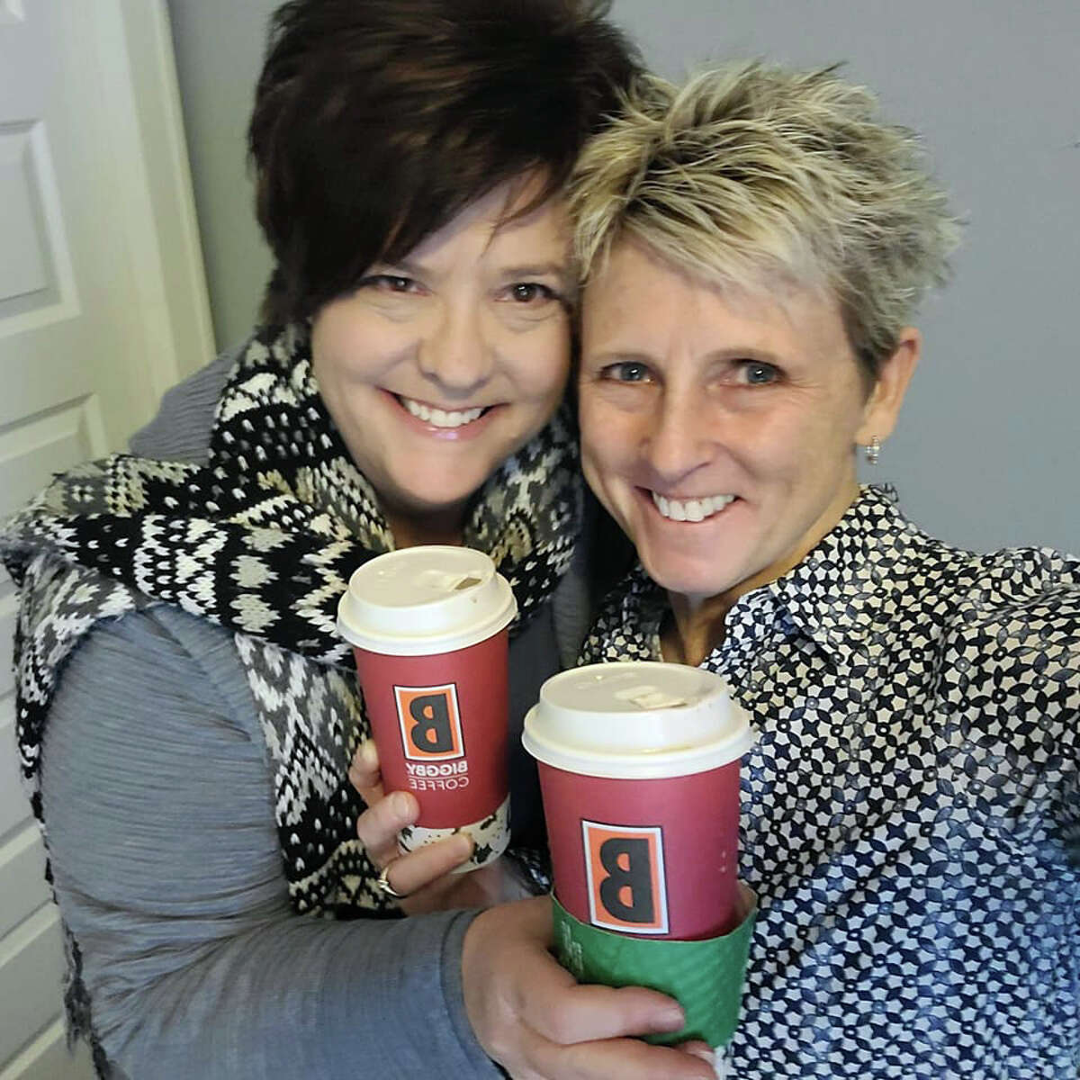 (From left) Sonya Bielecki and Kelly Prielipp recently announced they are in the process of opening a Biggby Coffee franchise in Reed City.