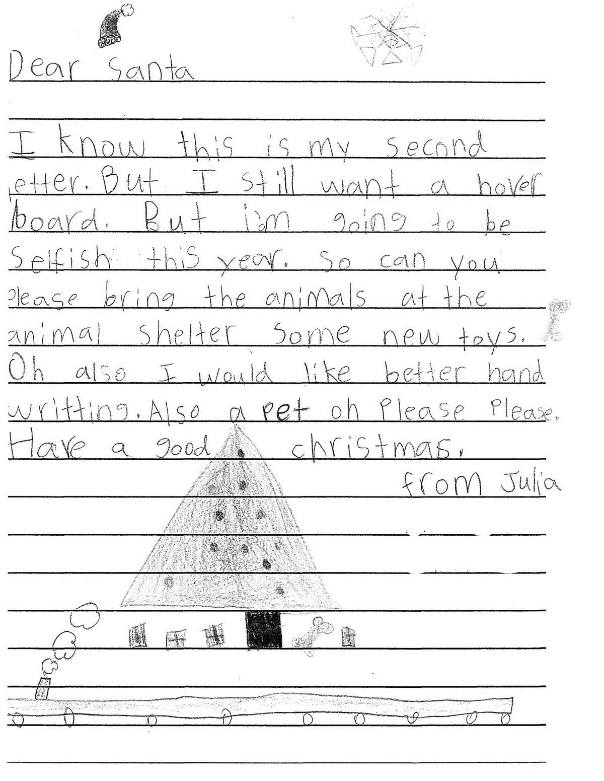 Letters to Santa from Poe Elementary students.