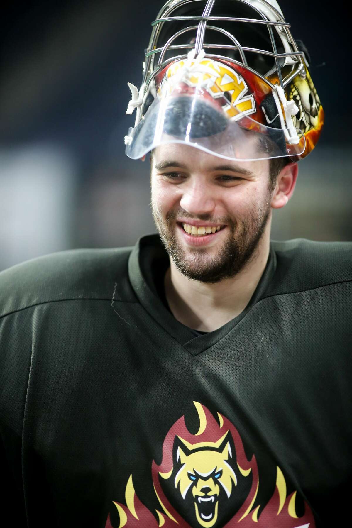 Albany FireWolves goalkeeper Ethan Woods said Saturday night's fight against the Rochester Knighthawks was his second as a lacrosse player. (Albany FireWolves)