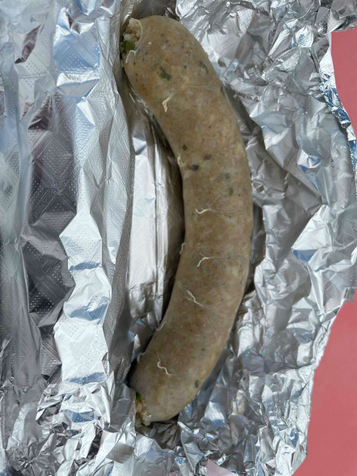 The boudin sausage link at Sauce's Southern Kitchen Cajun & Creole Cuisine is stuffed with a mixture of pork and rice.