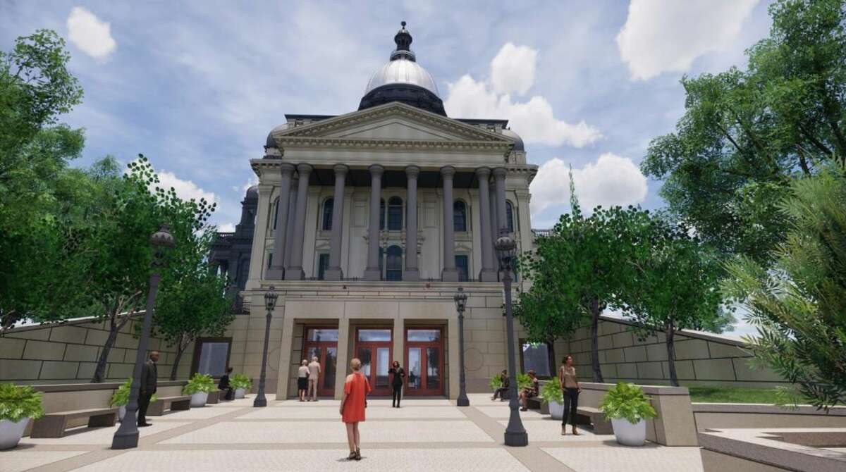 This artist's rendering shows what a renovated north entrance to the Illinois Capitol will look like. The new entry, part of $224 million of scheduled renovations, will provide more access and security, according to the Office of the Architect of the Capitol.