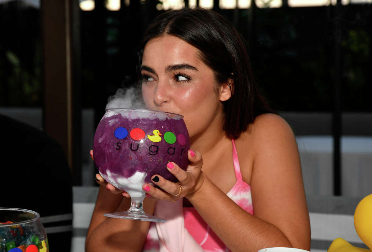 LOS ANGELES, CALIFORNIA - SEPTEMBER 25: Addison Rae celebrates her brother's 7th birthday with family at Sugar Factory Westfield Century City on September 25, 2020 in Los Angeles, California. (Photo by Frazer Harrison/Getty Images for Sugar Factory)