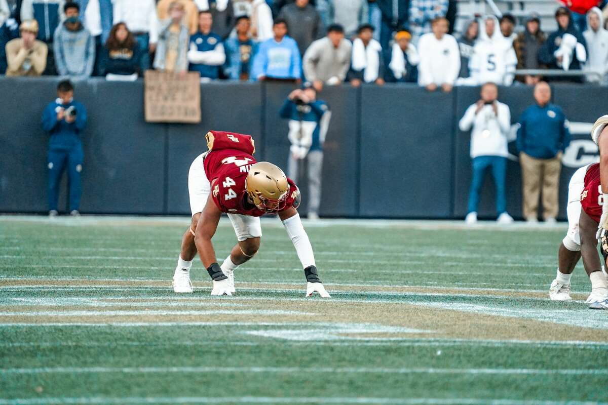 Shaker High graduate Brandon Barlow, who played defensive end for Boston College, will try out for the Kansas Chiefs at their rookie mini-camp this week. (BC athletics)