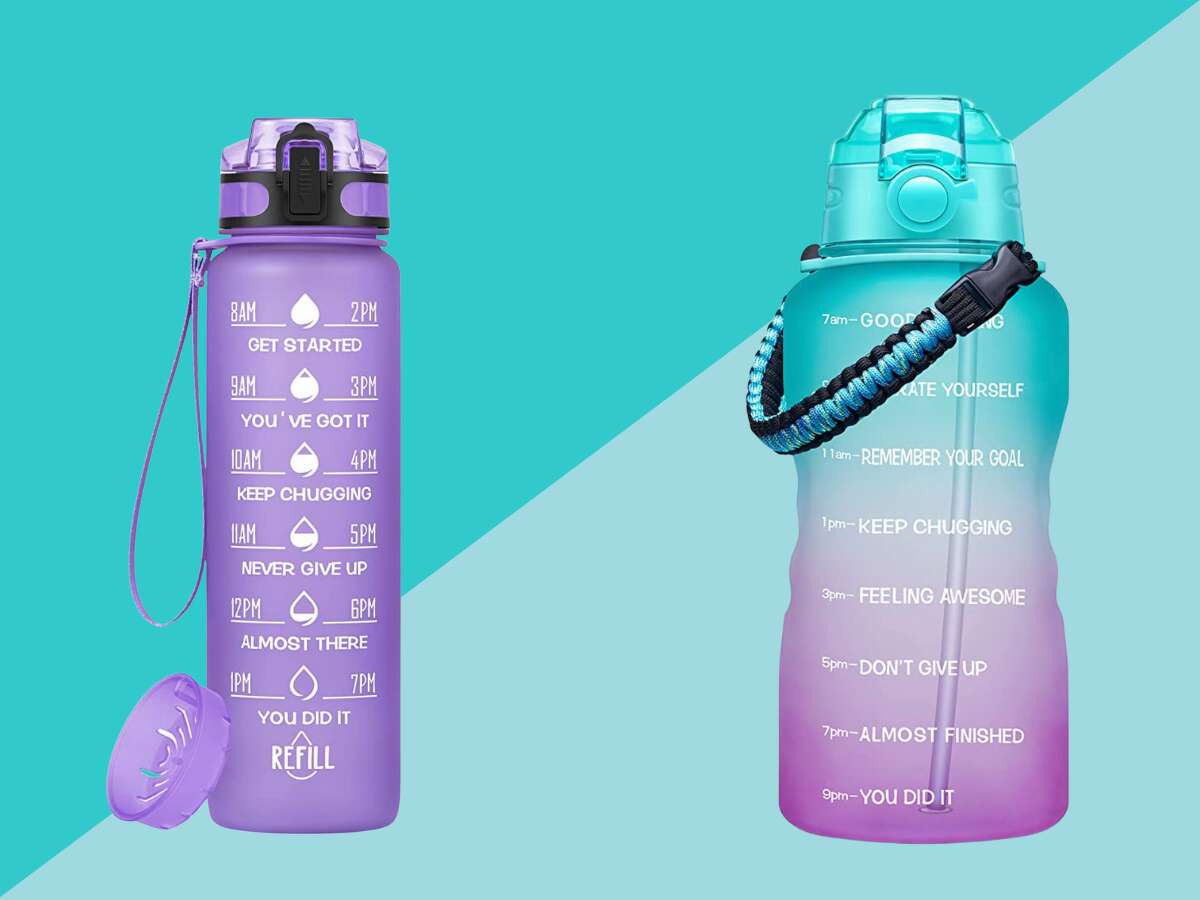 Stay hydrated and motivated with these water bottles.