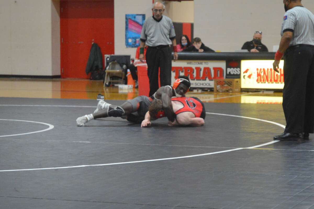 Jorden Johnson won by technical fall at 170 pounds in Edwardsville's 44-30 win over Triad on Thursday. 