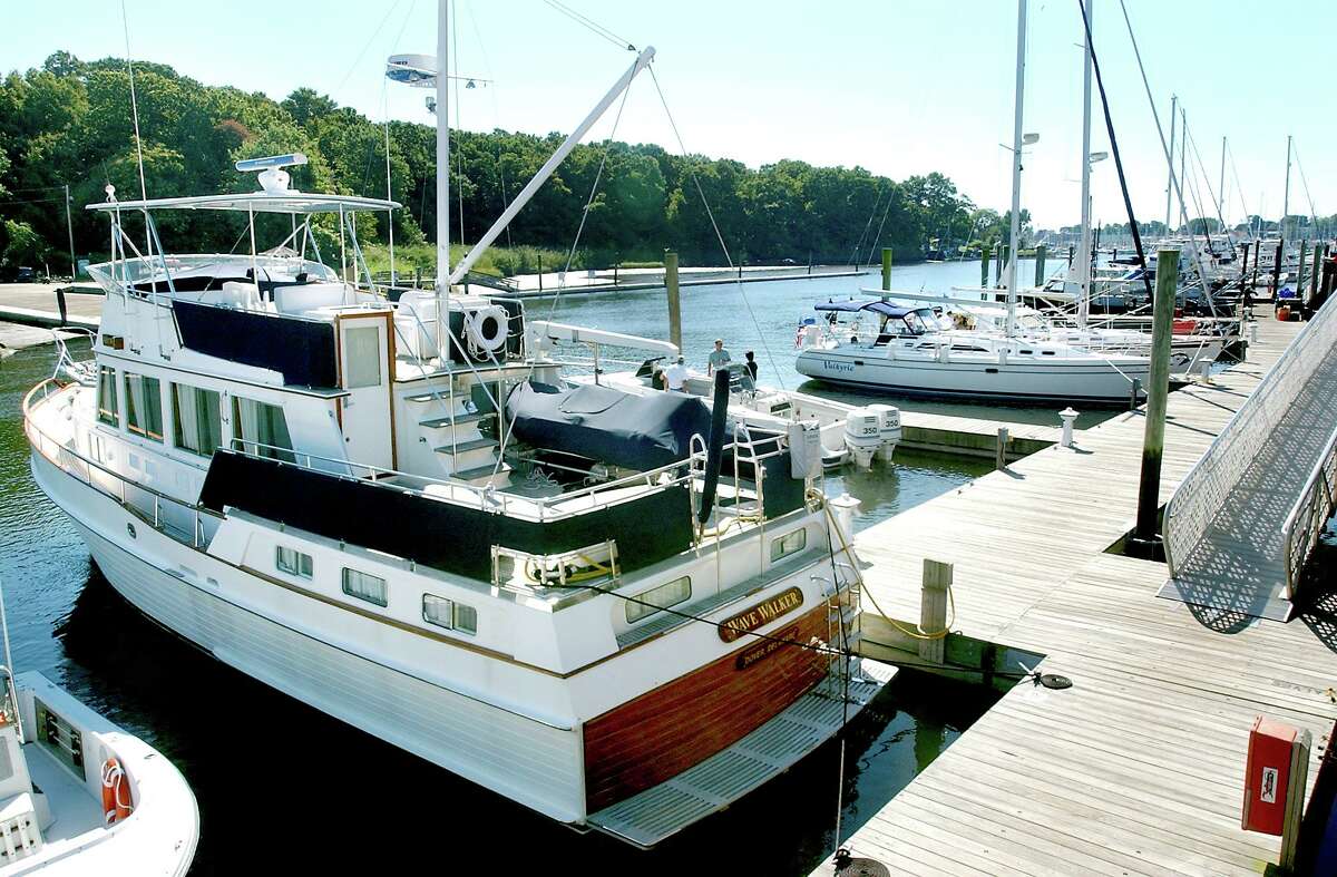Boats are docked at Milford Landing Marina on Sept. 22, 2004.