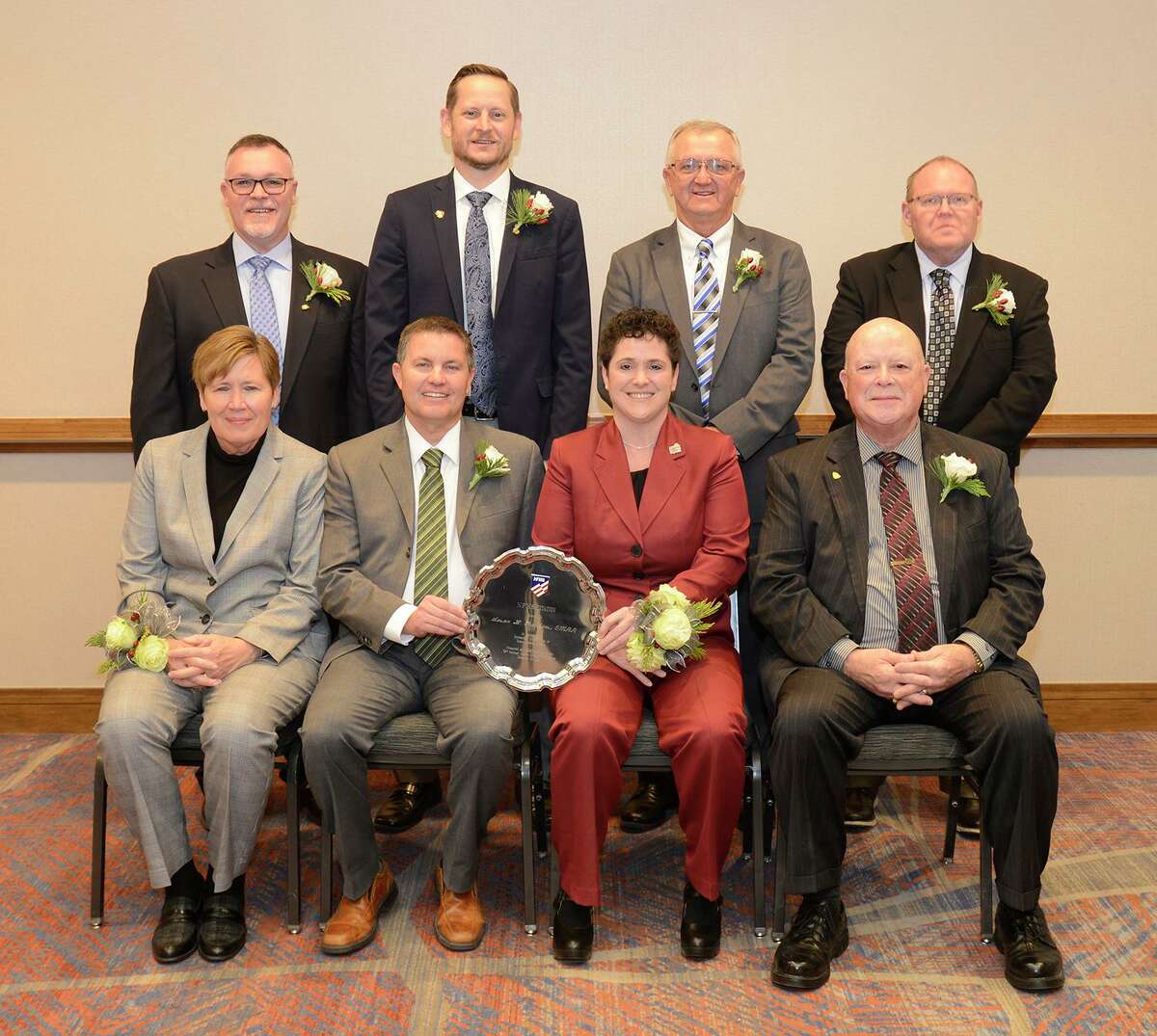 Spring Branch ISD athletic director Paige Hershey (front row, far left) was recognized for “contributions to interscholastic athletics at the local, state and national levels” at the 52nd National Athletic Directors Conference./