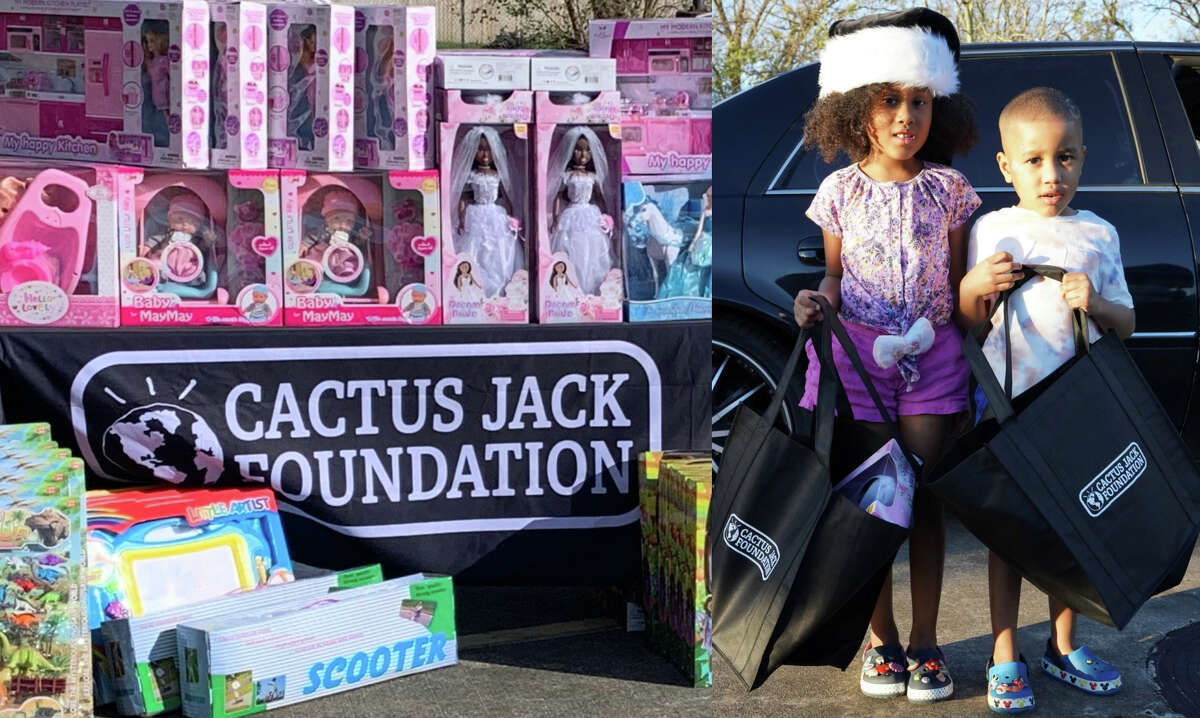 A Fundação Cactus Jack de Travis Scott distribuiu brinquedos na quinta-feira em Houston.