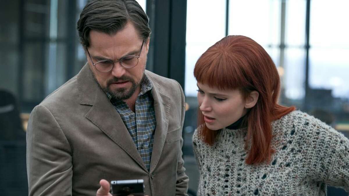 Leonardo DiCaprio and Jennifer Lawrence star in the new Netflix comedy 'Don't Look Up.' 