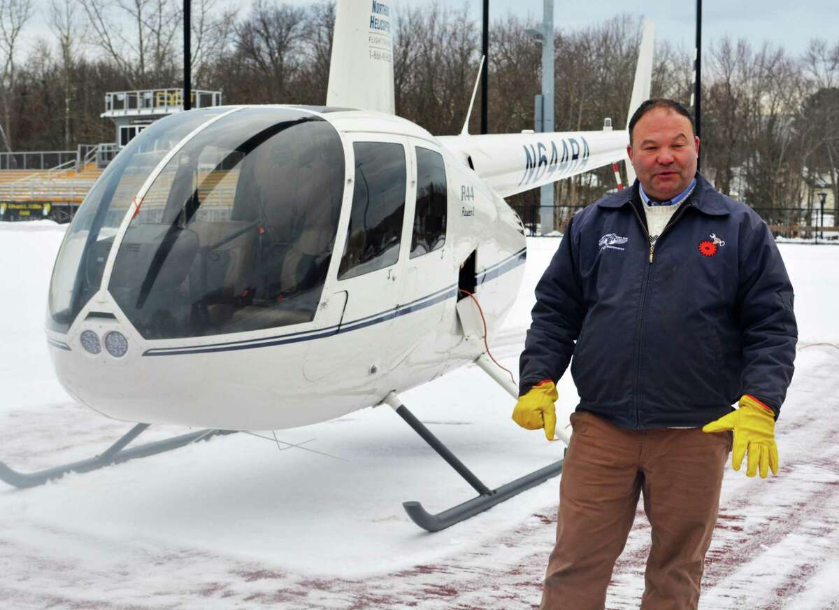 Eighth-graders at Woodrow Wilson Middle School checked out a Robinson R44 helicopter as a precursor to the launch of Middletown High School’s Aerospace & Advanced Manufacturing program. Program instructor Paul Pelletier, aerospace and manufacturing instructor, is shown in this December 2019 photo.