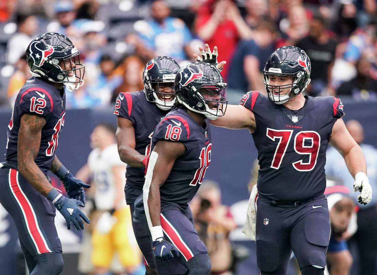 The Texans had plenty to celebrate Sunday, beating the Chargers to win consecutive games for the first time this season.
