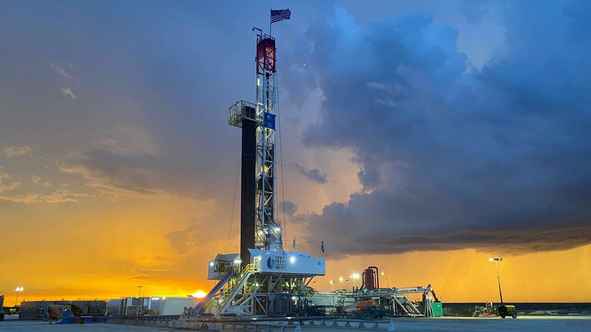 One of two drilling rigs operating for Earthstone Energy in the Midland Basin. Enverus' quarterly M&A report cited Earthstone as an example of companies buying assets for existing production while also eyeing future drilling locations.