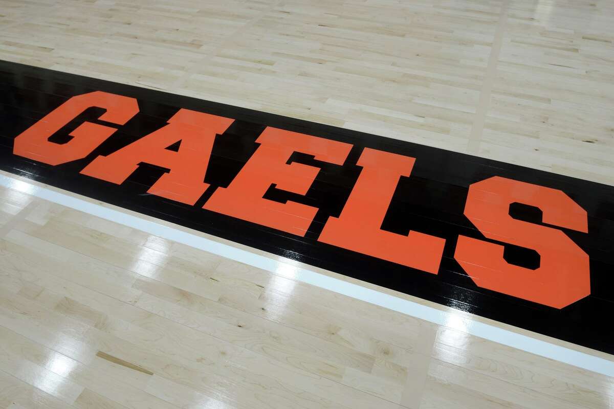 The new floor in the gym at Shelton High School, in Shelton, Conn. Nov. 15, 2021.